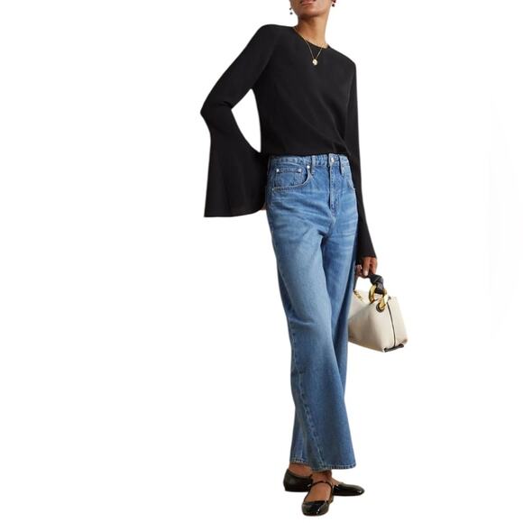 NWOT Frame Bell Sleeve Black Top/Blouse – Sz Small - Picture 1 of 10